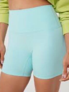 High-Waist Aqua Bike Shorts for Women